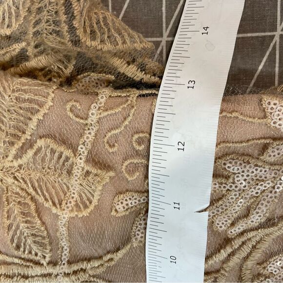 Kelley Felder Beige Tan Evening Gown Sequence Midid Dress US8 - Picture 12 of 12